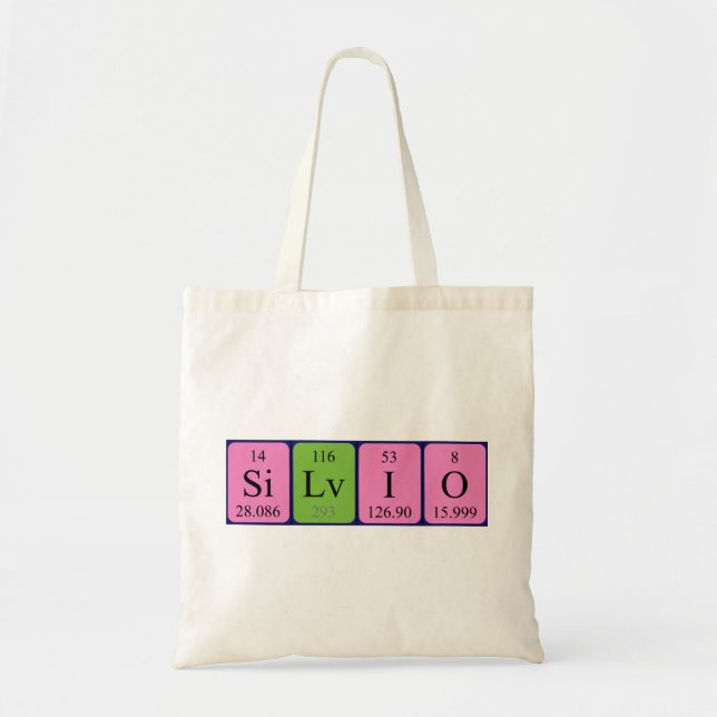 Silvio periodic table name tote bag (Front)
