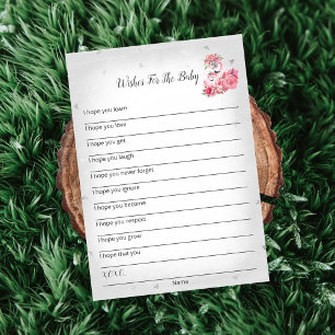 Silvr Flamingo Ballerina Wish For Baby Shower Card