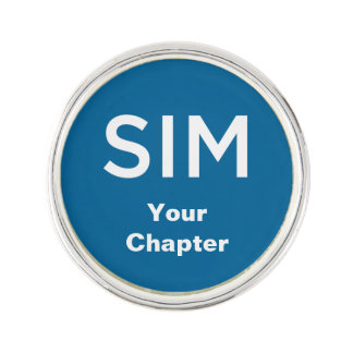 SIM Logo White on Teal Lapel Pin
