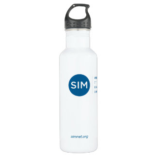 SIM Logo with Tagline Teal Stainless Steel Water Bottle