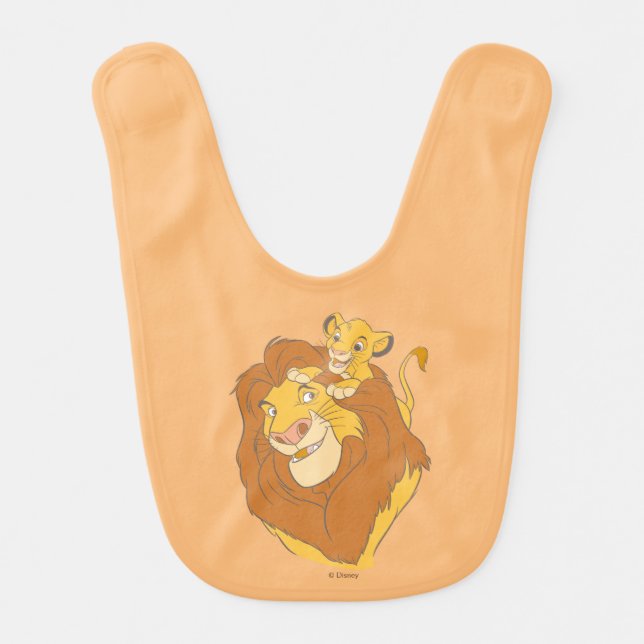 Simba Climbing Mufasa Baby Bib (Front)