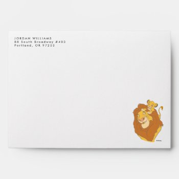 Simba Climbing Mufasa Envelope by lionking at Zazzle
