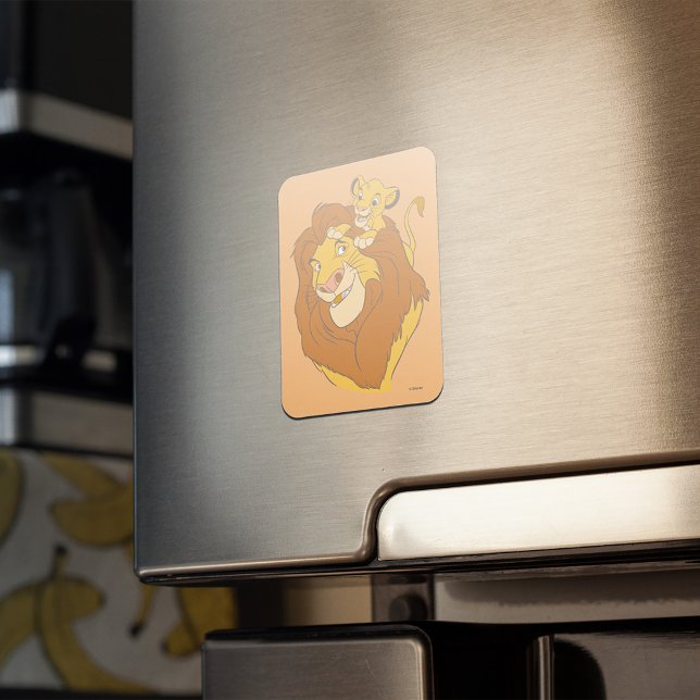 Simba Climbing Mufasa Magnet (Magnet on fridge door)