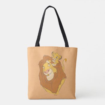 Simba Climbing Mufasa Tote Bag by lionking at Zazzle