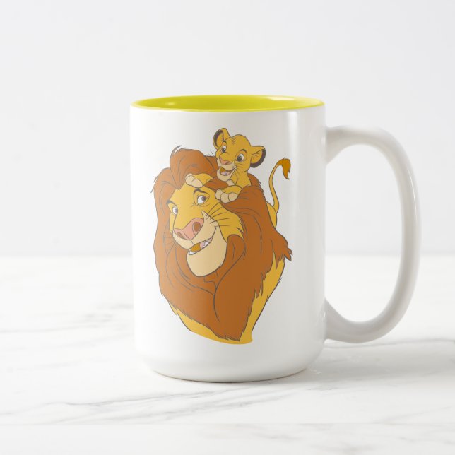 Simba Climbing Mufasa Two-Tone Coffee Mug (Right)
