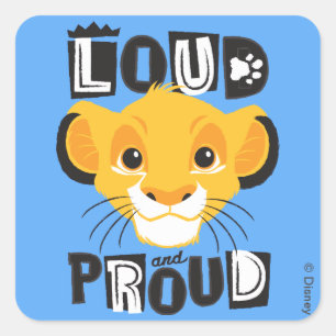 Simba Loud And Proud Square Sticker