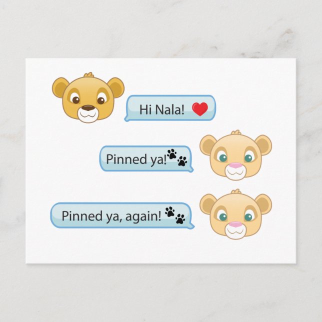 Simba Nala Conversation Postcard (Front)