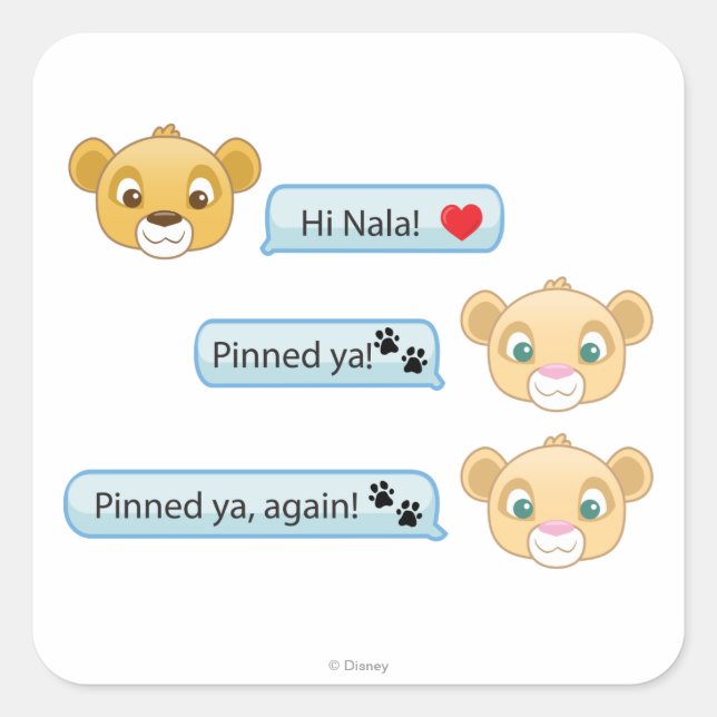 Simba Nala Conversation Square Sticker (Front)