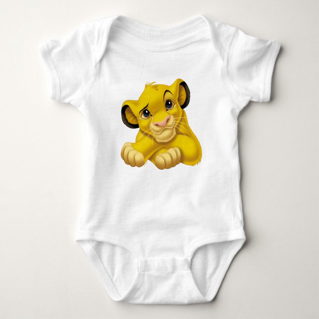 Simba The Lion King Raised Eyebrow Disney Baby Bodysuit (Front)