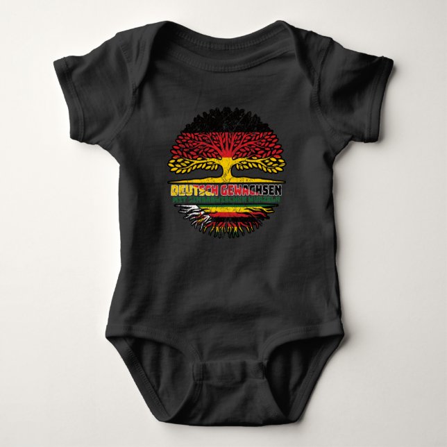Simbabwe Simbabwisch Deutsch Deutschland Baum Baby Bodysuit (Front)