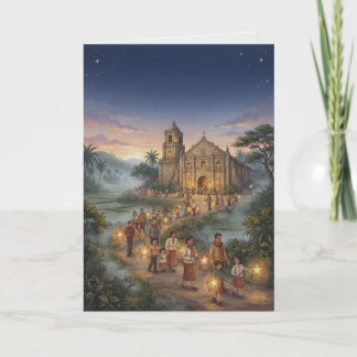 Simbang Gabi Dawn Mass Vintage Card