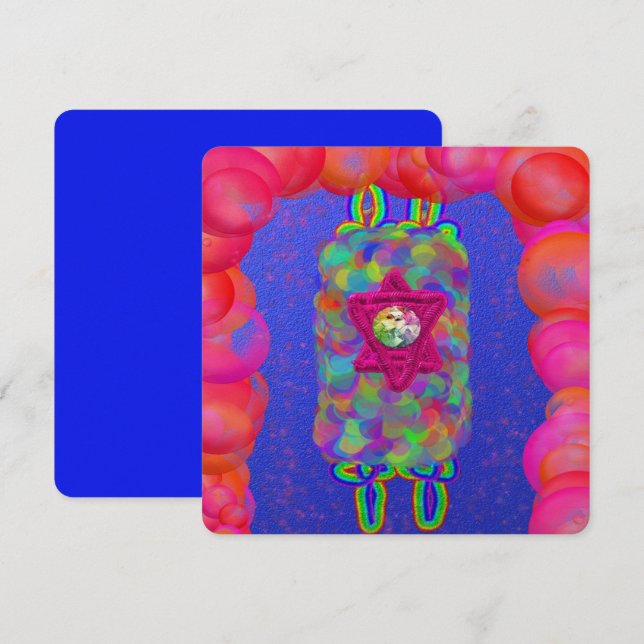 Simchat Torah Shmini Atzeret bubbles sukkah Torah Invitation (Front/Back)