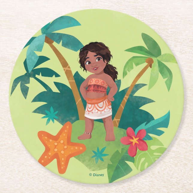 Simea Island Graphic Round Paper Coaster (Front)