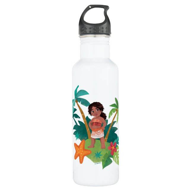 Simea Island Graphic Stainless Steel Water Bottle (Front)