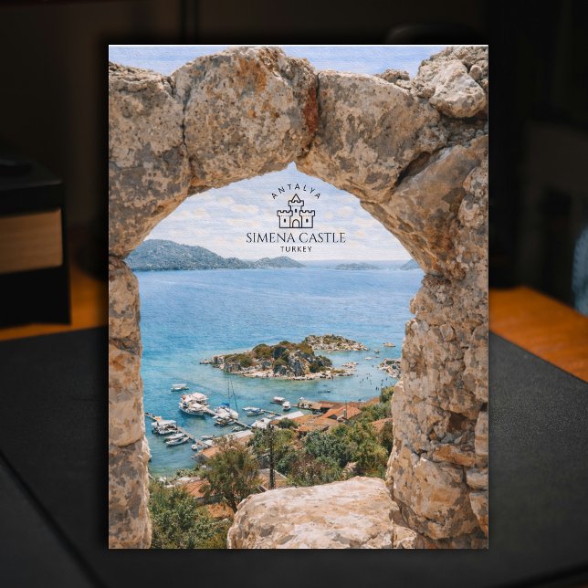 Simena Castle, Antalya, Turkey | Watercolor  Postcard (Simena Castle, Antalya, Turkey | Watercolor Postcard)