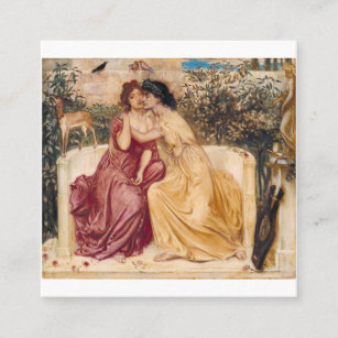 Simeon And Solomon Sappho And Erinna In A Garden Square Business Card