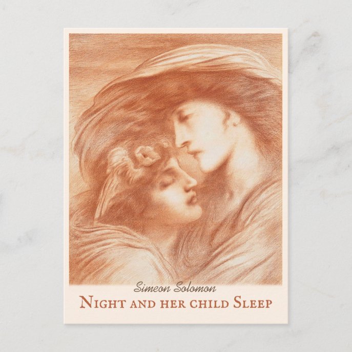 Simeon Solomon Night and her child Sleep CC0270 Postcard