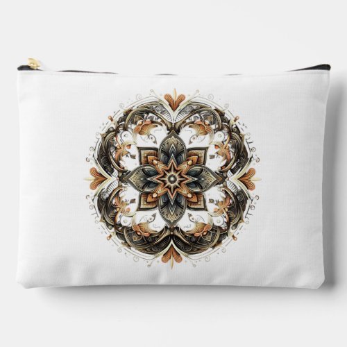 Simetrical and geometrical pattern _floral star accessory pouch