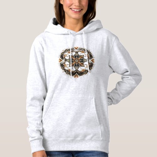 Simetrical and geometrical pattern _floral star hoodie