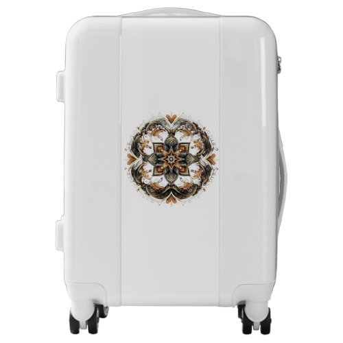 Simetrical and geometrical pattern _floral star luggage