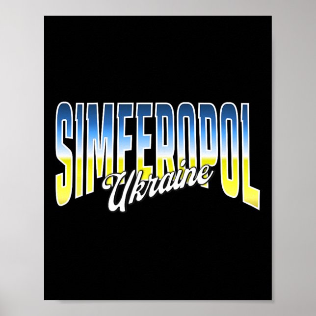 Simferopol Ukraine Patriotic Flag National Pride F Poster (Front)