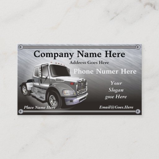 Customizable Simi Truck Business Card