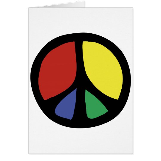 Simle Colourful Flowing Peace Sign Card