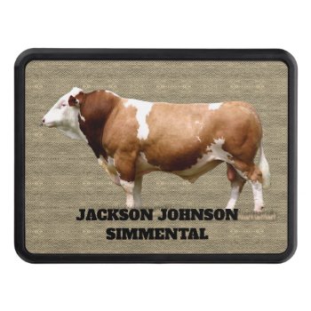 Simmental Bull  Hitch Cover by DakotaInspired at Zazzle