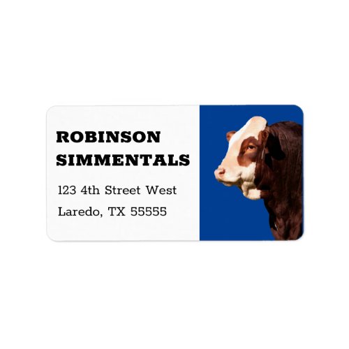 Simmental Bull Label