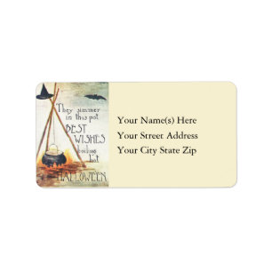 Simmering Halloween Wishes Vintage Address Label