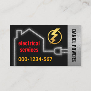 Simmering Silver Electric Home Circuit Business Card