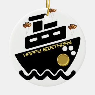 simmi fashion black and white dorado lone ship  ceramic ornament