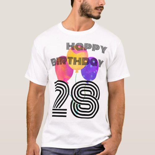 simmi fashion happy 28th birthday t_shirt