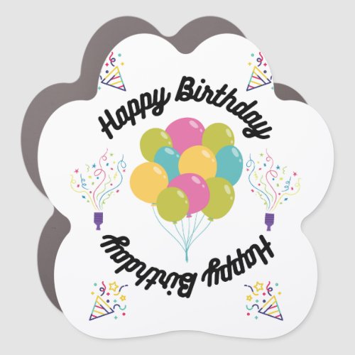  simmi fashion happy birthday pop color balloons  car magnet