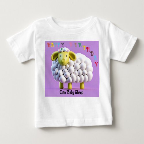 SimmiFashion happy birthday cute baby sheep Baby T_Shirt