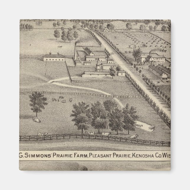 Simmon's Prairie Farm, Kenosha Water Cure Magnet (Front)