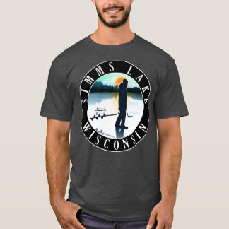 Simms Lake Wisconsin Ice Fishing T-Shirt