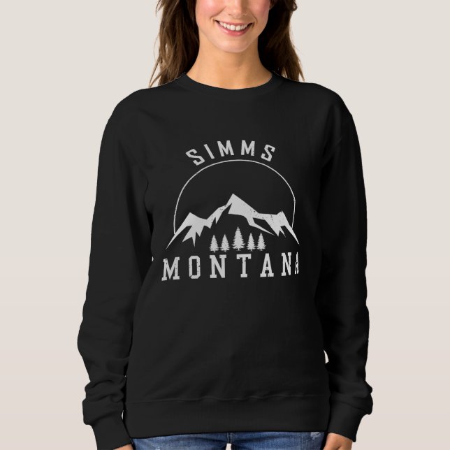 Simms Montana MT Fishing And Hiking  2 Sweatshirt (Front)