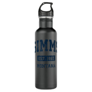 Simms Montana MT Vintage Sports Established Navy D Stainless Steel Water Bottle