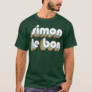 Simon Le Bon Retro Rainbow Typography Faded Style T-Shirt
