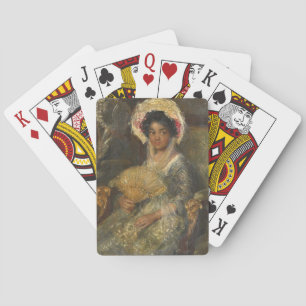Simon Maris - Young Woman with a Fan Playing Cards