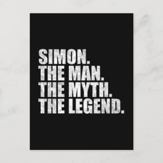 Simon name, Simon The Man The Myth The Legend Postcard