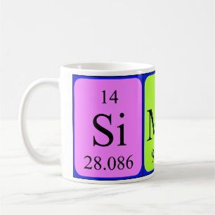 Simon periodic table name mug