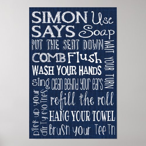 Simon Says Bathroom Rules Poster