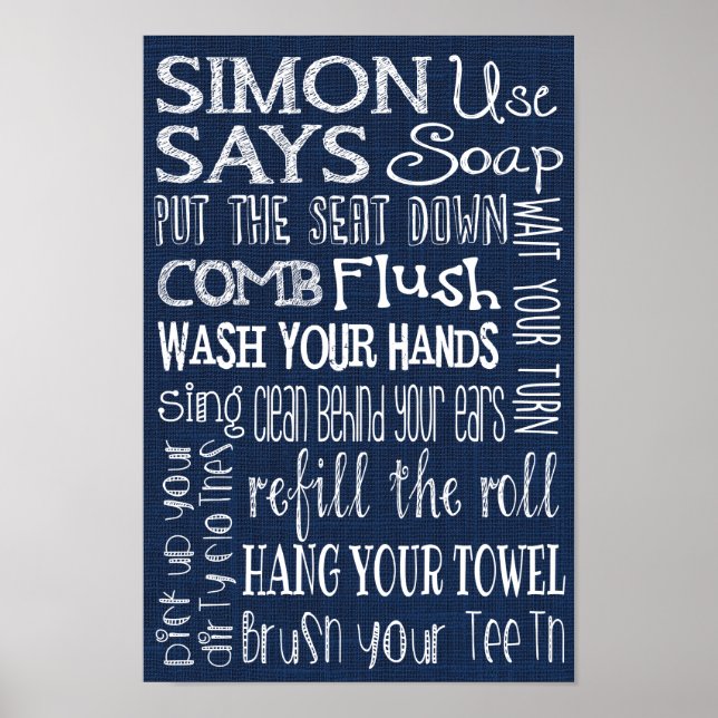 Simon Says... Bathroom Rules Poster (Front)