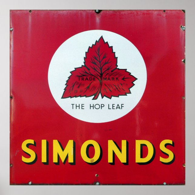Simonds Beer, vintage enamel sign. Poster (Front)
