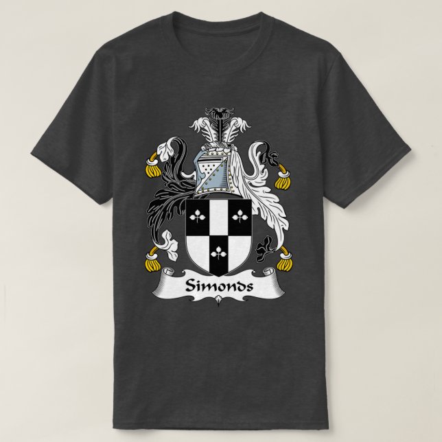Simonds Coat of Arms Family Crest  T-Shirt (Design Front)
