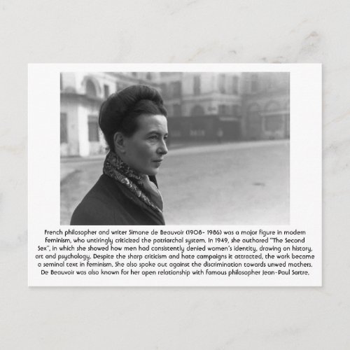 Simone de Beauvoir _ Feminist Postcard