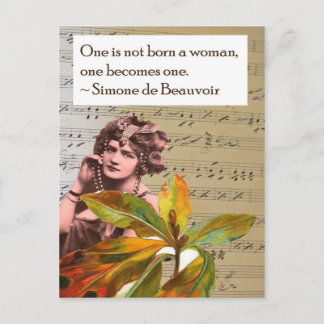 Simone de Beauvoir Quote Collage Postcard