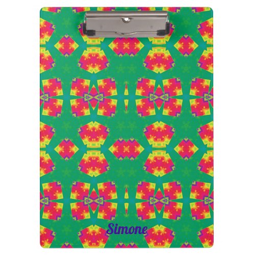 SIMONE  Pink Red Yellow and Green design Clipboard